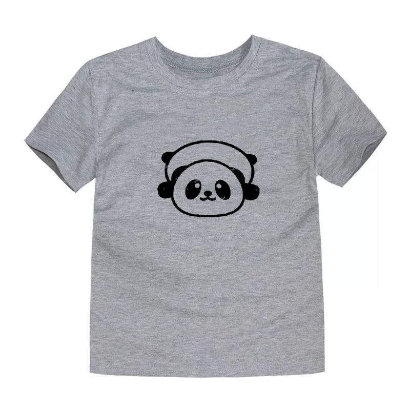 Hokyshop92 Kaos Anak Distro Panda Lengan Pendek Baju Oblong Anak Unisex Tshirt Kids Atasan Cod