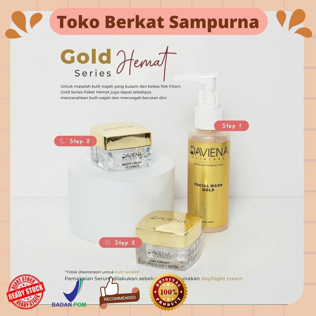 DAVIENA SKINCARE PAKET HEMAT GOLD SERIES || DAVIENA || DAVIENA SKINCARE || DAVIENASKINCARE || DAVIEN