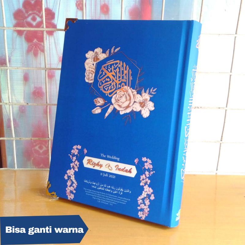Alquran custom nama al quran custom kado pernikahan nikahan hadiah ultah motif white wedding