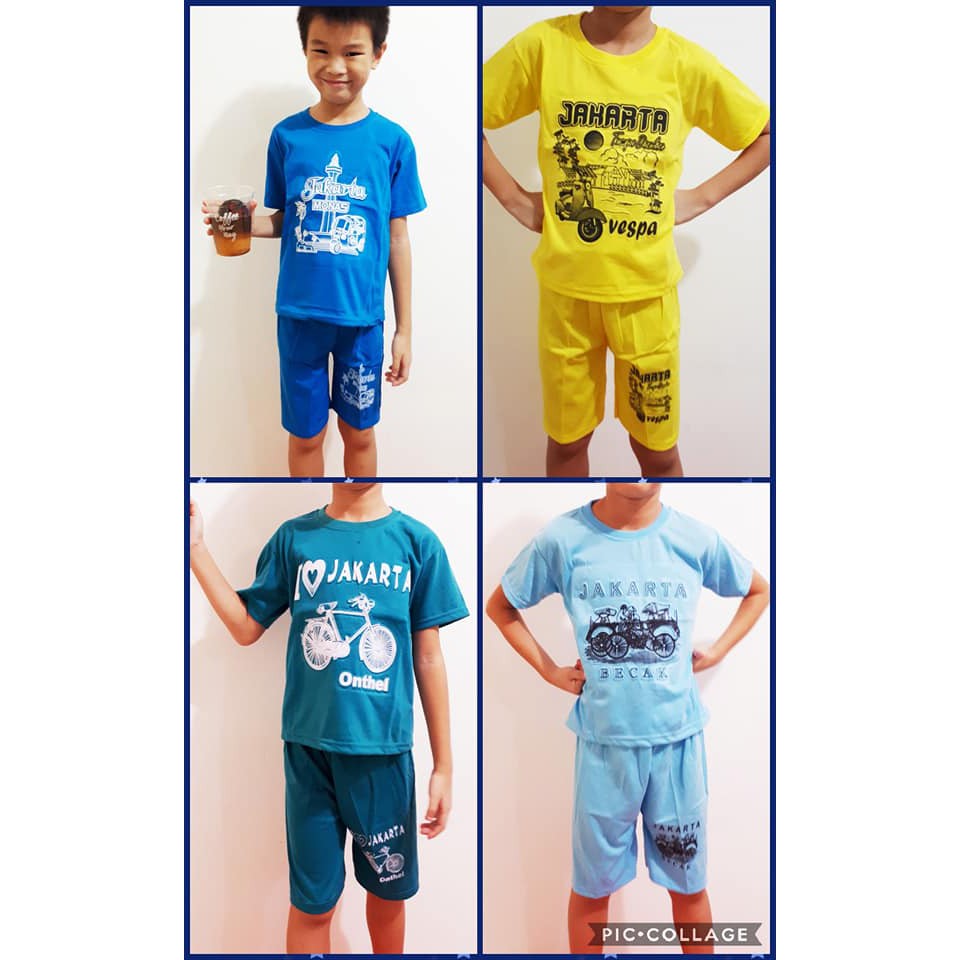 Stelan anak jakarta - kaos anak motif jakarta - BAJU MOTIF JAKARTA - BAJU SOUVENIR JAKARTA - KAOS JA