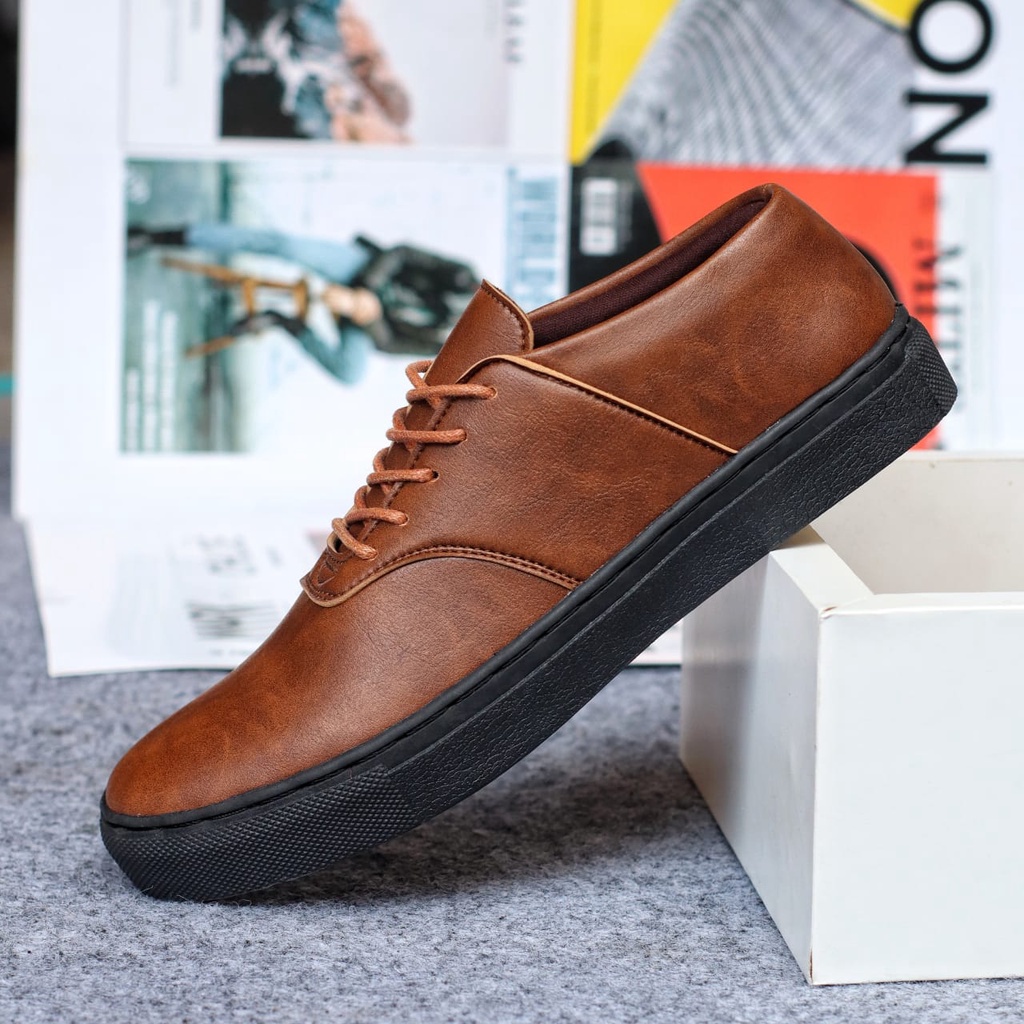 MOLK|Sepatu Formal Casual Pria Sepatu Oxford Pria Kulit Syintetik Trendy Fashion Kerja Kantor Sekolah Original Footwear