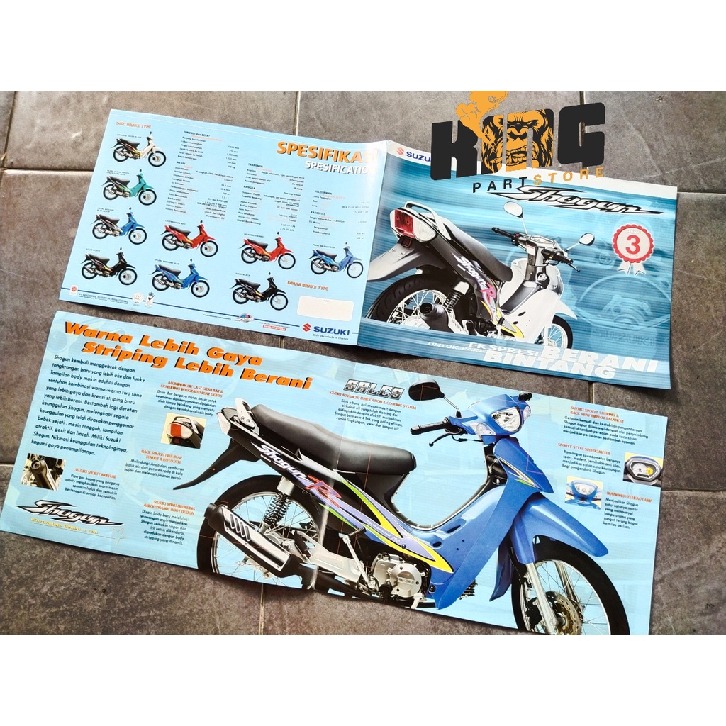 BROSUR POSTER SUZUKI SHOGUN R - FLYER KATALOG SPESIFIKASI SHOGUN ARIEL SHOGUN MAS PUR EXS DEALER PT 