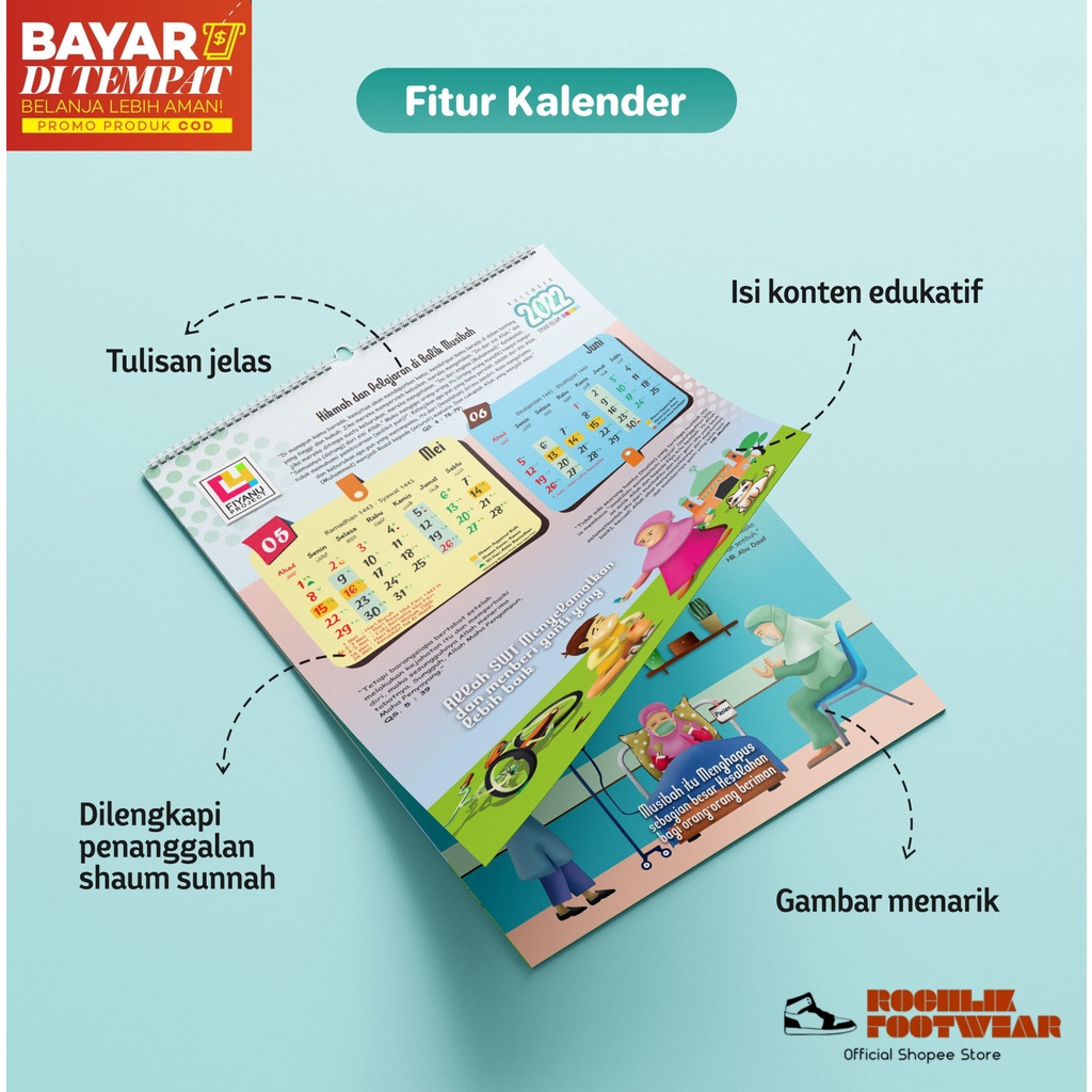 Kalender 2022 Fiyanu Tema Musibah Type Dinding Meja Islam Islami Muslim Edukasi Anak Remaja Dewasa A