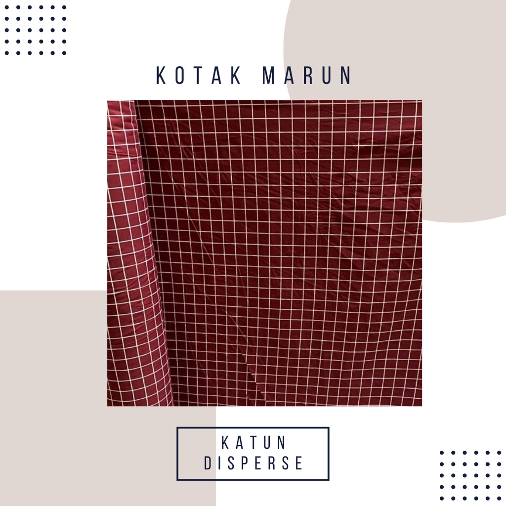 BAHAN KAIN METERAN SPREI DISPERSE MIKROTEX MOTIF KOTAK KOTAK (HARGA PER 1 M)