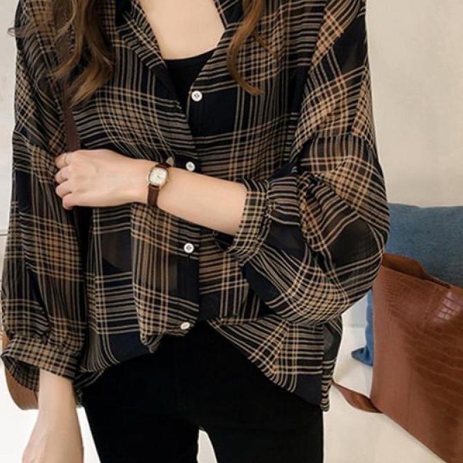 ♜ MF KEMEJA KOTAK GUILEN XL/XXL Baju Pakaian Atasan Wanita Perempuan Cewek Dewasa Remaja Abg terbaru