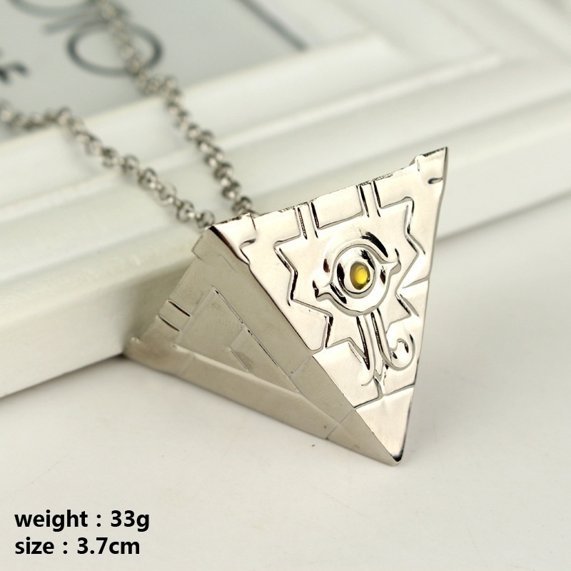 New men's fashion game king pyramid building block eye pendant necklace anime jewelry