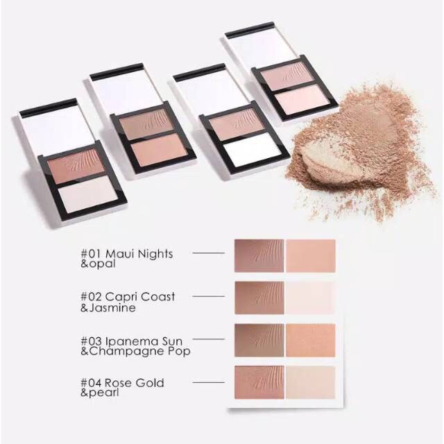 (READY &amp; ORI!) Focallure Sculpt Glow Contour Highlighter Palette Duo / 2 Colors FA 69 FA69 bronzer waterproof terbaru viral