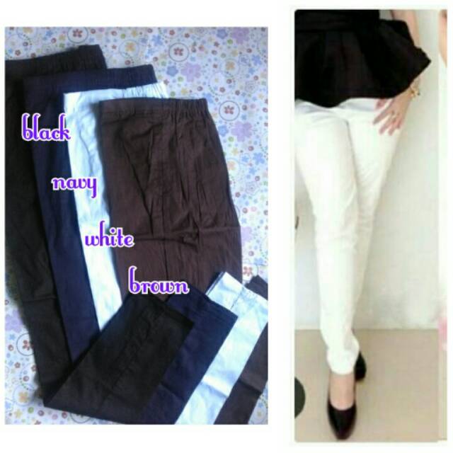 Celana katun street warna netral