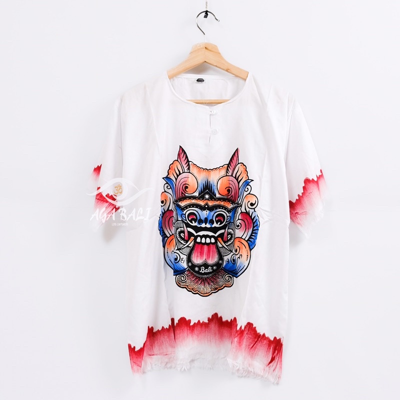 Baju Barong Gradasi STRIP Dasar Putih | Baju Koko B007.ag