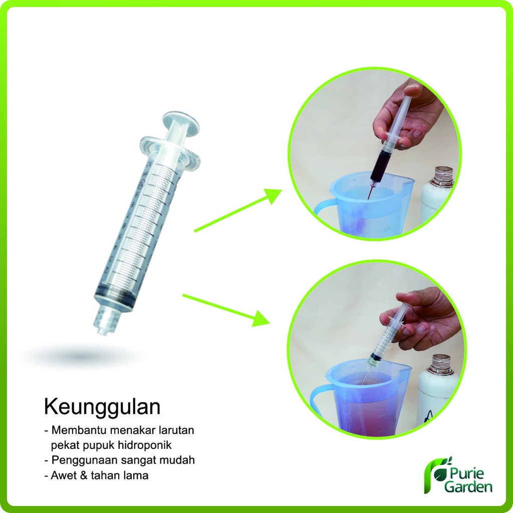 Suntikan / alat ukur nutrisi hidroponik 10ml PG SBY