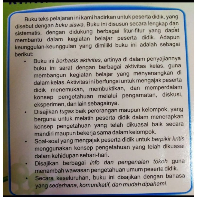 ORI buku teks siswa Kimia k13 bidang peminatan penerbit Arya duta kelas 10 edisi revisi terbaru