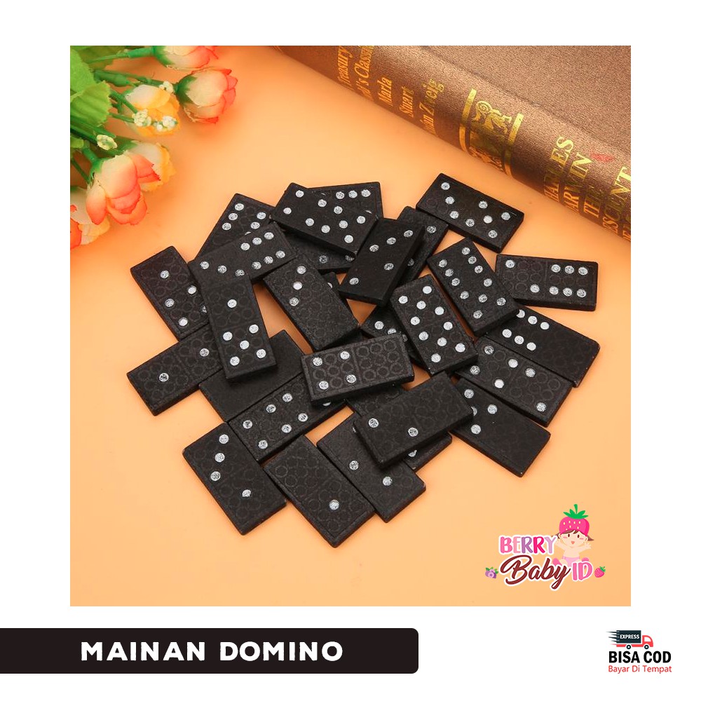 Berry Mart Domino Gaple Kayu 28 pc Mainan Anak Dewasa Board Game Mainan Keluarga Berry Mart