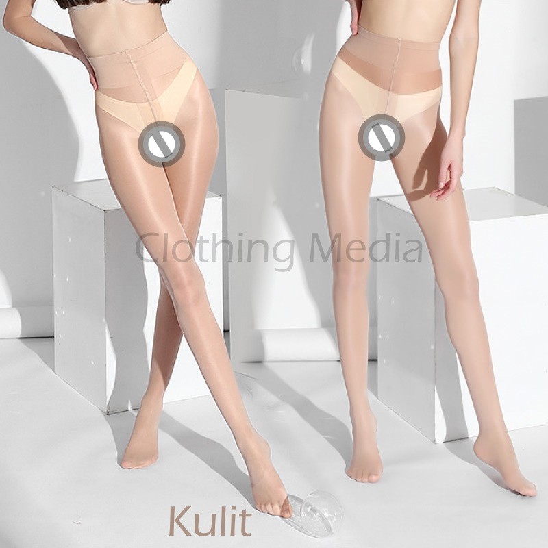 Pantyhose Lembut 30 Denier Halus Transparan T-Crotch Stocking High Waist