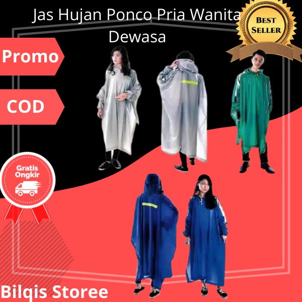 Jas Hujan Ponco - Jas Hujan Pria Wanita - Mantel Hujan - Mantel Jumbo