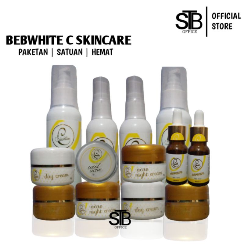 BEBWHITE C SKINCARE Paket Glow / Paket Acne Original BBC Bbwhite Bebwhite Glow Forte Memudarkan Flek dan Bekas Jerawat Bb White Day Cream Bebwhite c Totol Acne Jerawat BBC Night Cream Glow Acne Bebwhite c Facial Wash Toner BBC BB white Serum Vit C COD