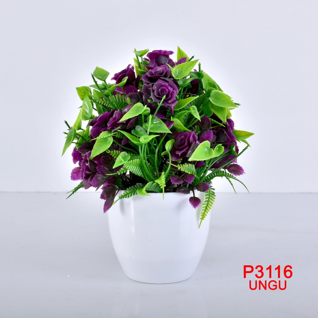 COD/ TL88 TANAMAN BUNGA HIAS POT TANAMAN HIAS DEKORASI RUMAH  DAN BUNGA PLASTIK  P3116-6