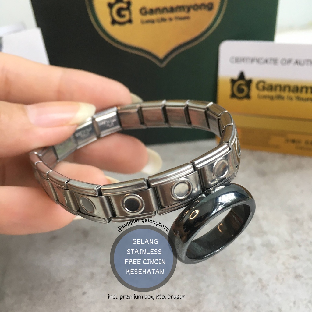 PREMIUM gannamyong STAINLESS STEEL 316L TITANIUM gelang free cincin