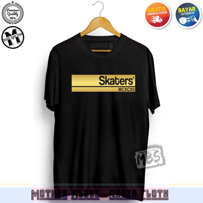 BRAVO CLOTHING Kaos Distro T-Shirt Pria Dan Wanita 01 LOGO SKATERS GOLD 100% Murah Banget Pakaian Pr