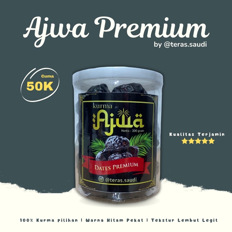 

(Termurah) Kurma Ajwa Madinah Grade A Super Premium 300gram