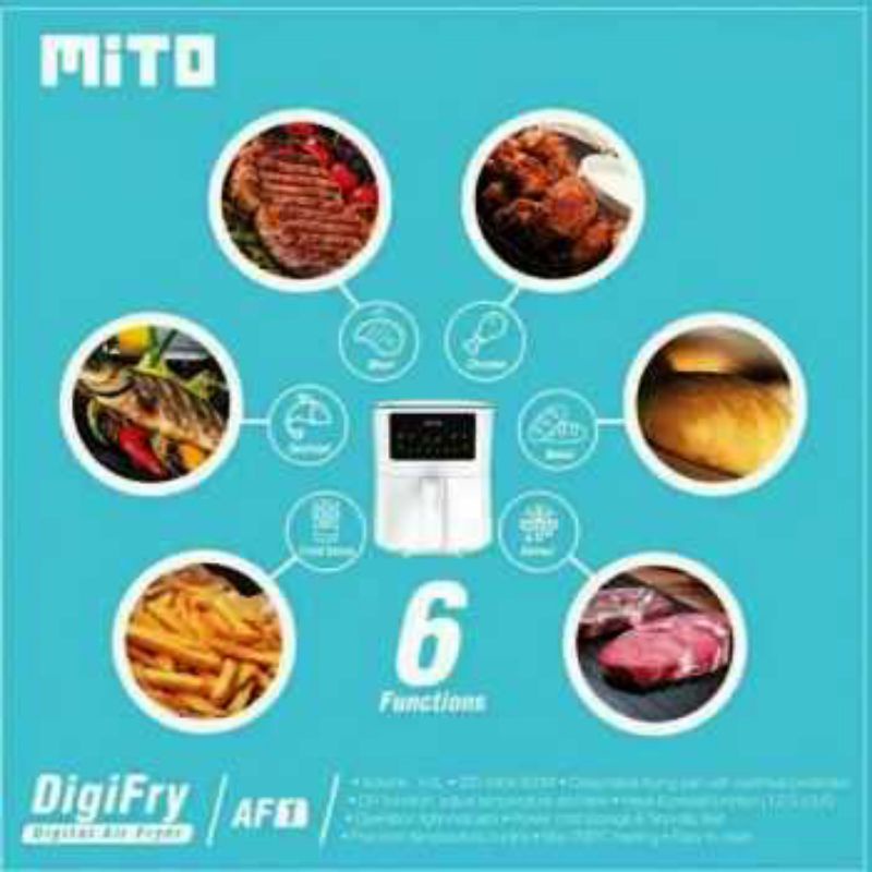 Mito Air Fryer/ Airfryer/ Digital Air Fryer AF1 4 Liter