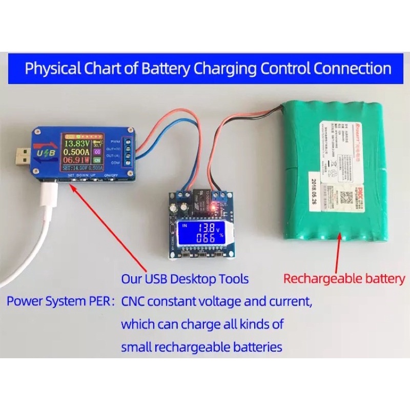 Charger Baterai 6-60V Lithium Power Off DC Perlindungan Undervoltage