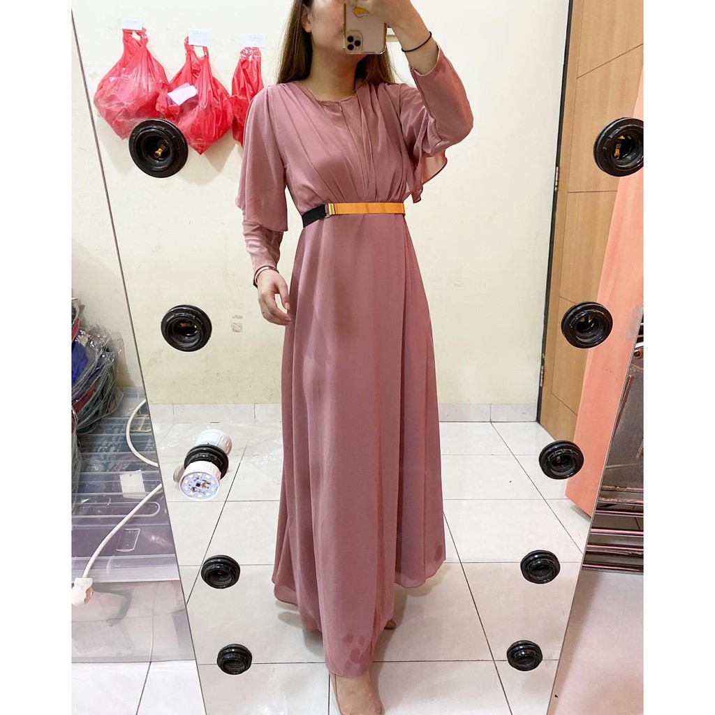 621 B ( ALL SIZE &amp; XL ) #Gamis busui fashion import (BELT BESI)/ baju muslim