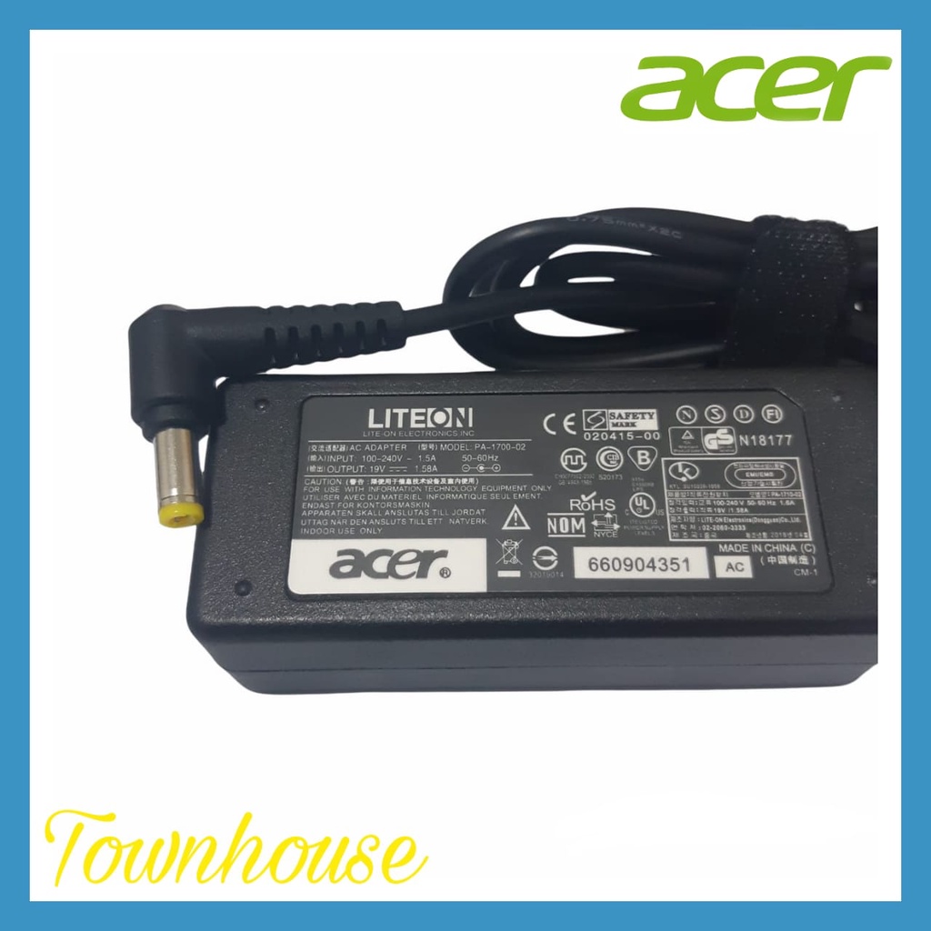 Adaptor Charger Casan Laptop Original Acer Aspire 14 Z1401 Z1402 19V 1.58A