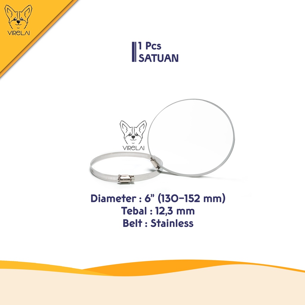 Stainless Klem Selang / Hose Clamp 6&quot; , 6 1/2&quot; [TW]