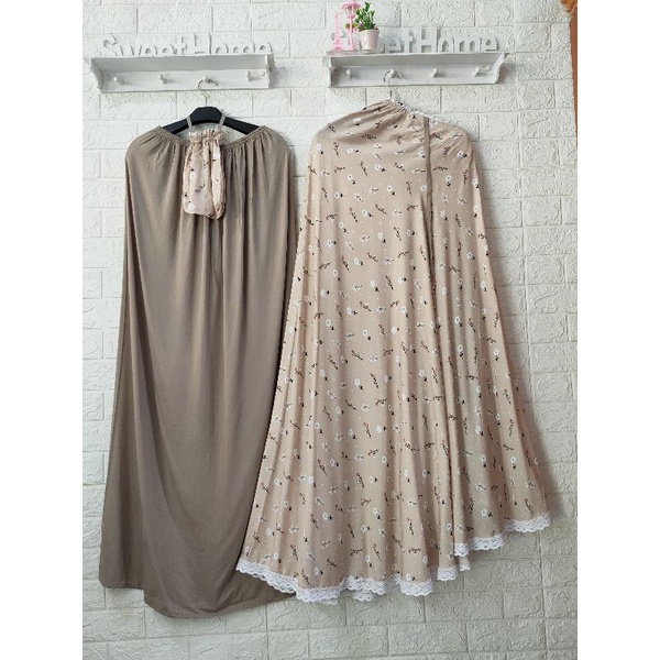 Mukena Rayon dewasa jumbo motif jasmine ( mukena rayon printing ) mukena murah mukena harian terlari