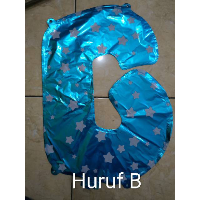 LS 597 - Balon Huruf A - J Warna Pink/Biru/Silver/Gold