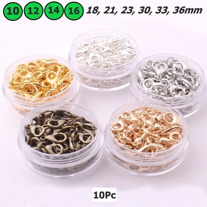 Uk 10mm(301) - 16mm(304) Harga/10pc Kait Lobster Kait Kalung / Kait Gelang / Kait Liontin
