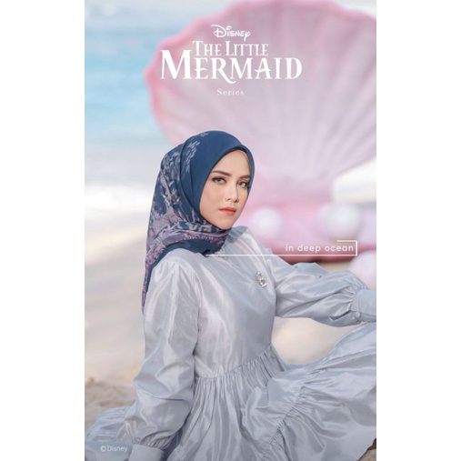 Buttonscarves X Disney The little Mermaid Voal----Deep Ocean