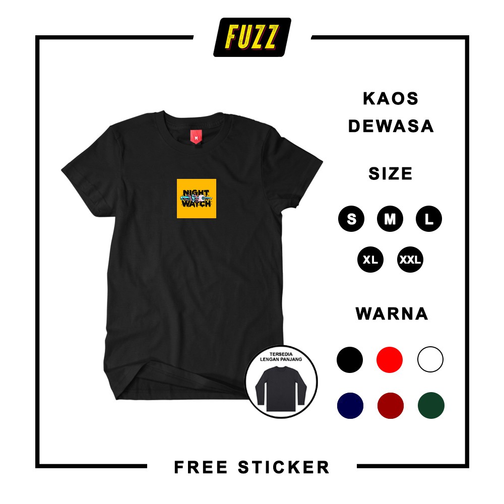 Kaos Distro Night Watch Pria Dan Wanita Unisex Baju Tumblr Tshirt Casual Bahan Katun XXL Murah