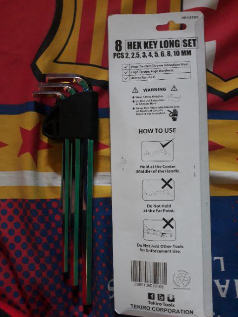 Kunci L Set Panjang Tekiro 8 Pcs