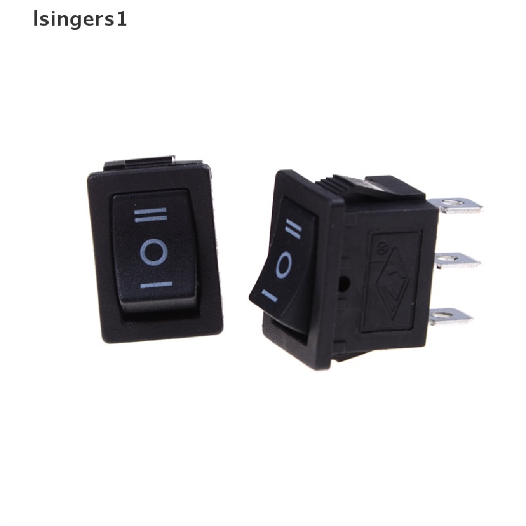 (lsingers1) 5pcs Saklar Rocker Switch On / Off Mini 3 Pin AC 6A / 250V 10A / 125V Warna Hitam