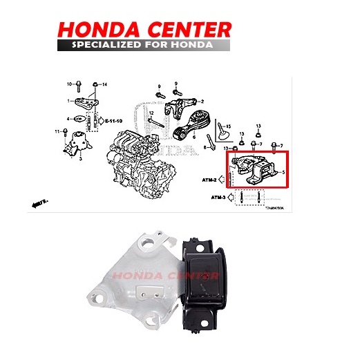 ENGINE MOUNTING TRANSMISI MOUNTING HRV 1500CC MATIK 50850-T9A-003