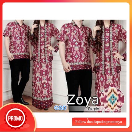 Sepasang Baju Capel Pakaian Idul Fitri Batik Cowok Cewek [D]