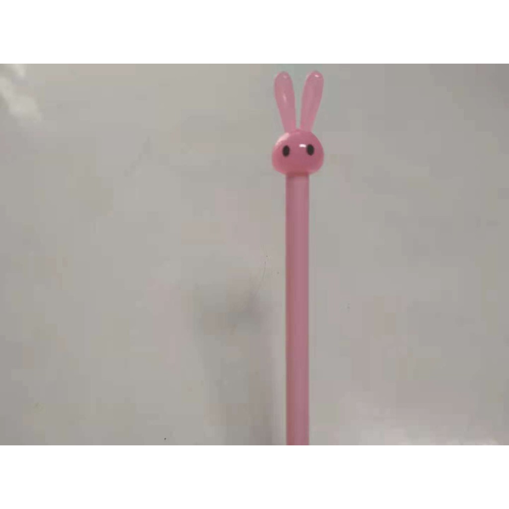 Pulpen Pena Bentuk Kepala Kelinci Bolpen Karakter Bunny Lucu Unik Pena Pulpen Kepala Kelinci Lucu-Pink
