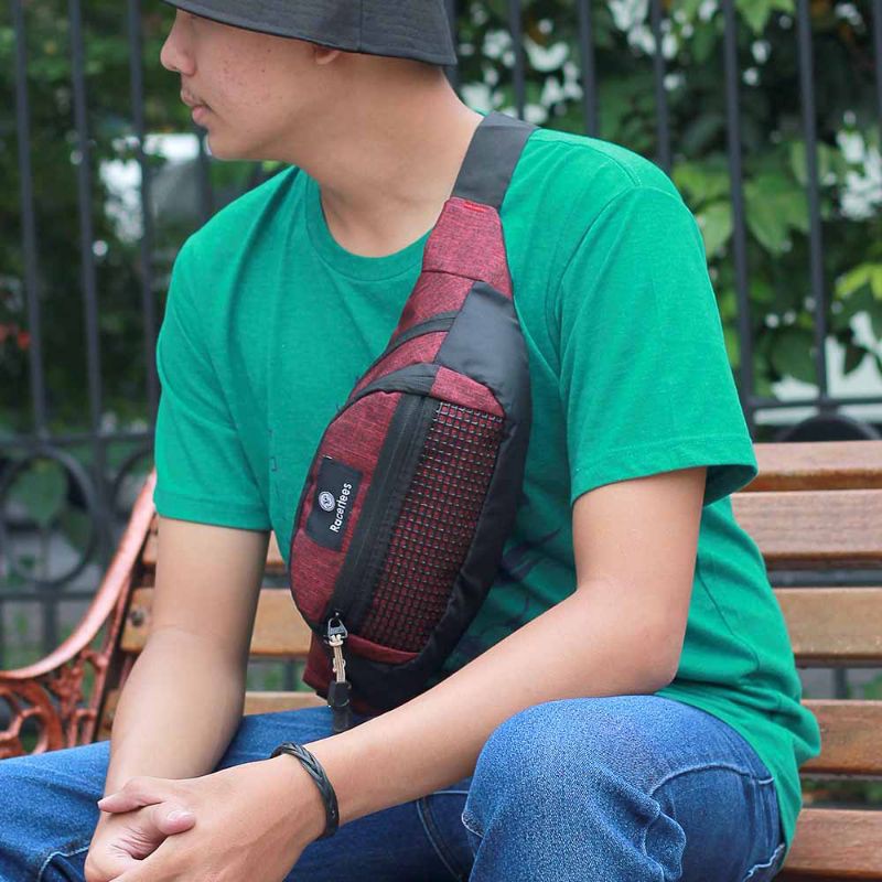 Bos - Tas Salempang Pria Waistbag Slingbag Selempang Original Bahan Cordura