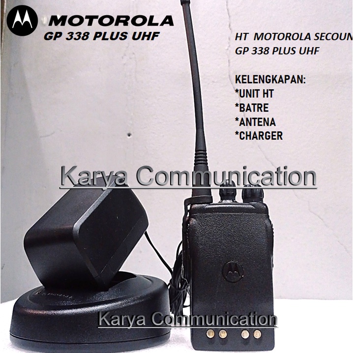 HT SEKEN MOTOROLA GP 338PLUS UHF LENGKAP