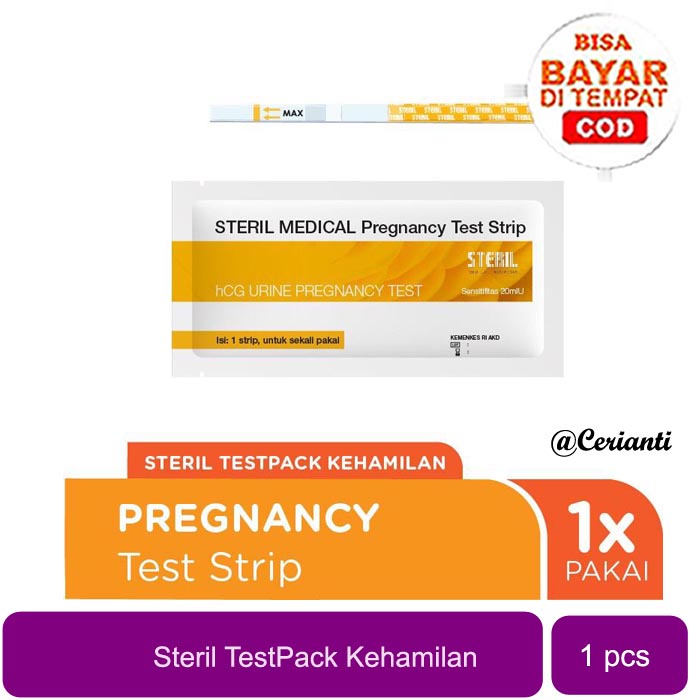 Steril Medical Tes Hamil / Test Pack / Tes Kehamilan - 1 Strip_Cerianti