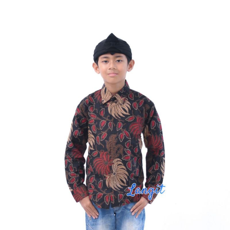 Kemeja batik anak laki-laki lengan panjang usia 2-10 Tahun batik premium seragam batik anak