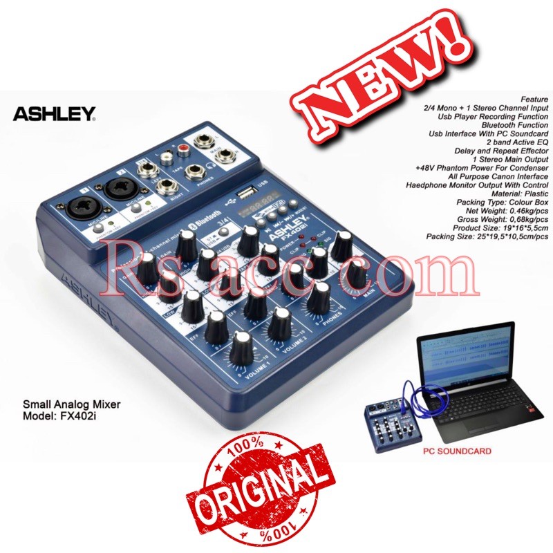 Mixer Ashley FX 402 i Original Bluetooth Ashley FX402i - 4 Channel