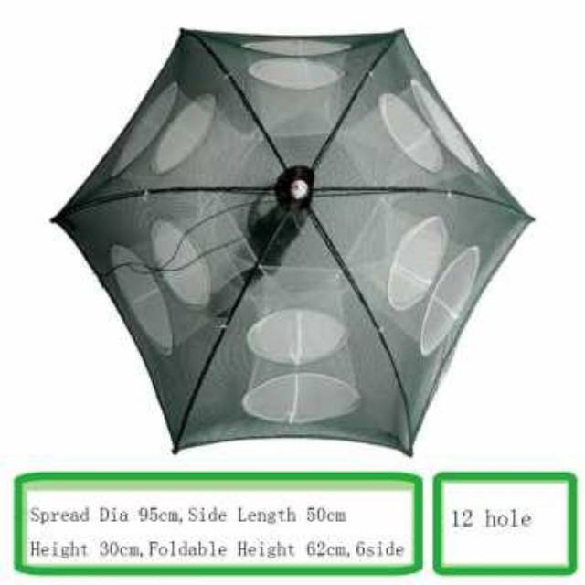 Pancing Ikan Hexagonal 12 Hole Fishing Net Trap Cage - H14572