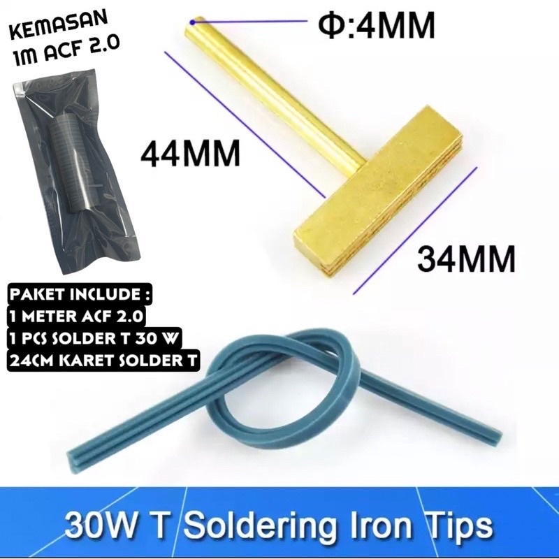 SOLDER T MATA SOLDER T PAKET ACF 1 METER  SOLDER T TEFLON / KARET 24CM TERSEDIA 3 VARIAN 30W 40W 60W