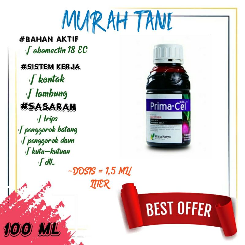 INSEKTISIDA ABAMECTIN PRIMACEL 100ML