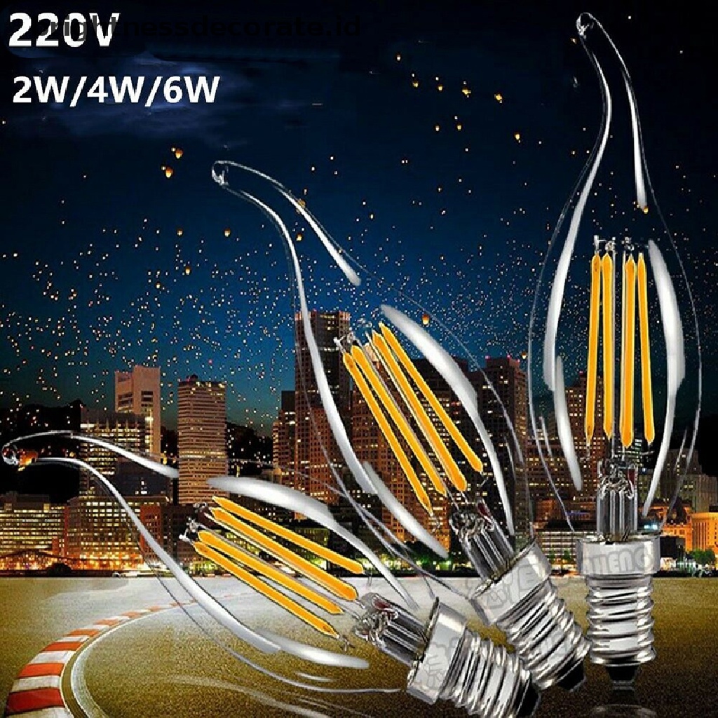 [birth] Dimmable E14 Bulb LED 2W 4W 6W Edison Retro Filament Candle Light 220V 240lm [ID]