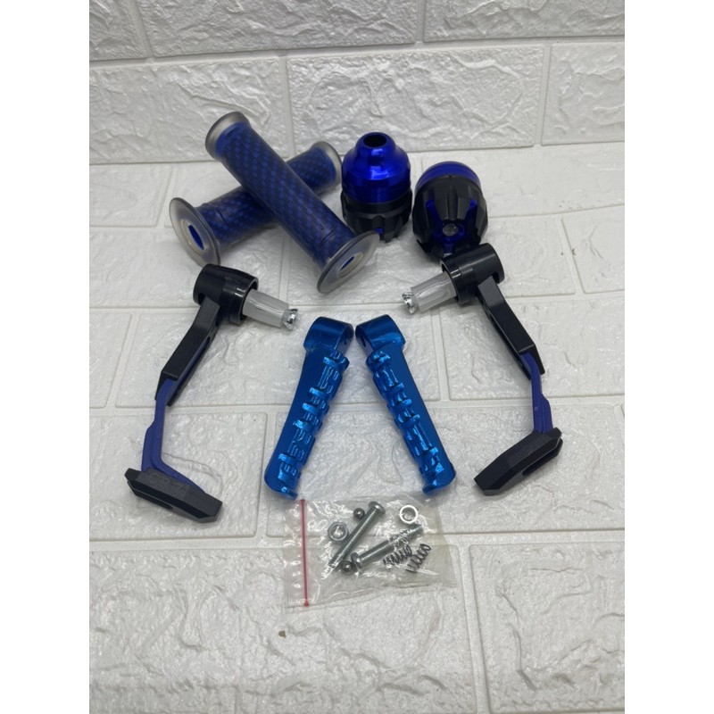 Paket Variasi-Handgrip Karbon+Proguard Babet CNC+Jalu As Jumbo+Footstep Vixion Lokal