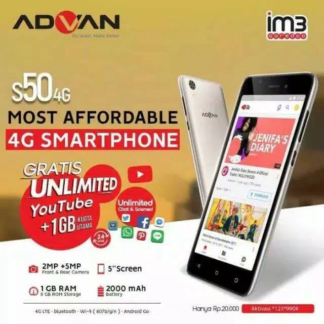 Advan S50g 4g Lte Garansi Resmi Shopee Indonesia