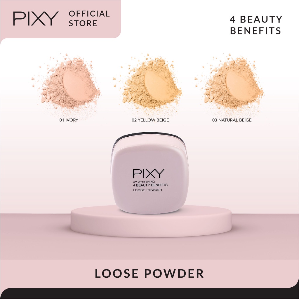 Pixy UV Whitening Loose Powder 12 gr / Pixy UV Whitening Loose Powder Ivory / Pixy UV Whitening Loose Powder Yellow Beige / Pixy UV Whitening Loose Powder Natural Beige